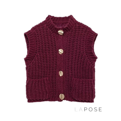 Maggie Button-Up Knit Vest