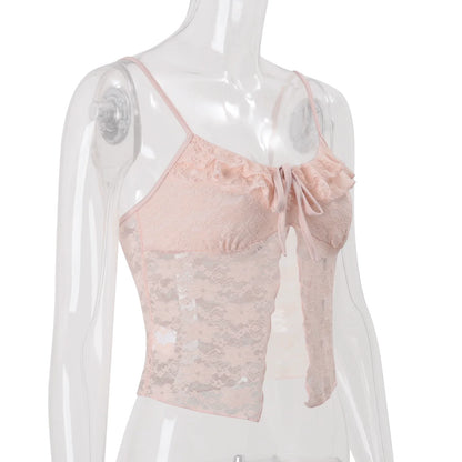 Mahlani Lace Ruffle Tie Camisole