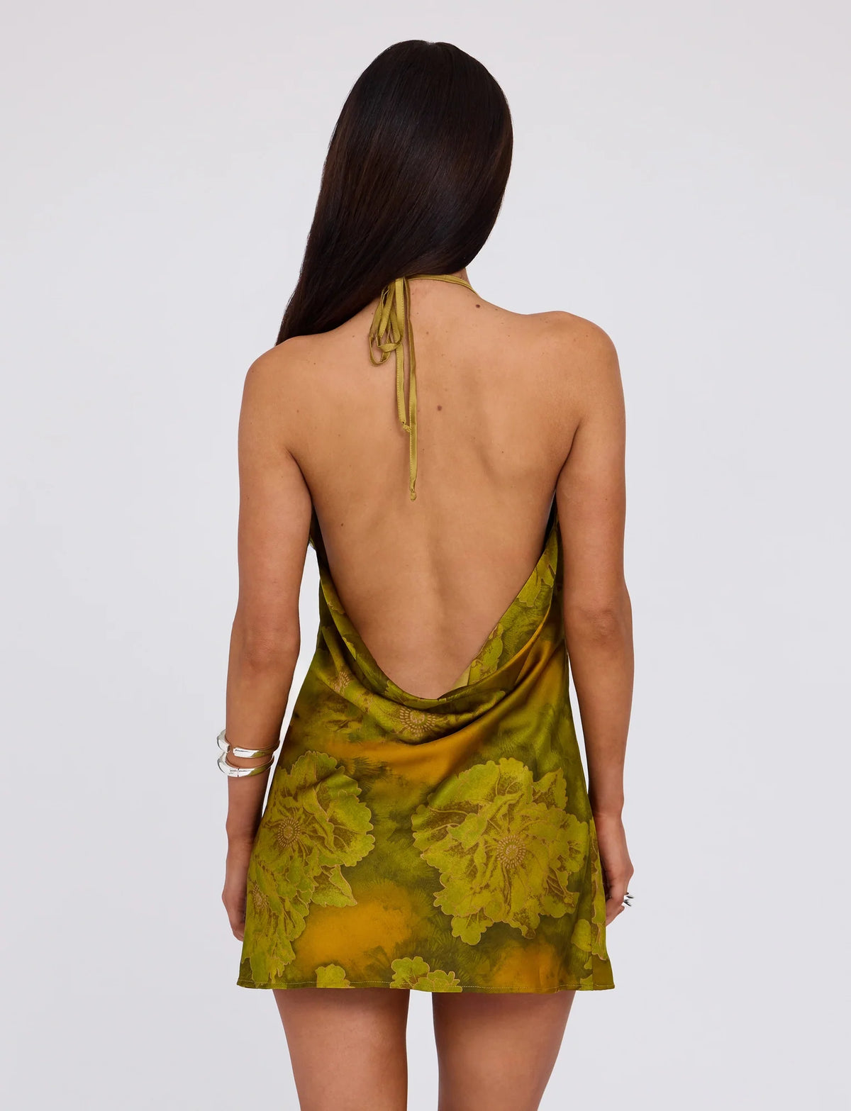 Maira Watercolor Halter Mini Dress