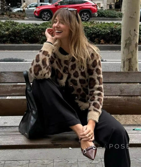 Maizie Faux Fur Leopard Cardigan