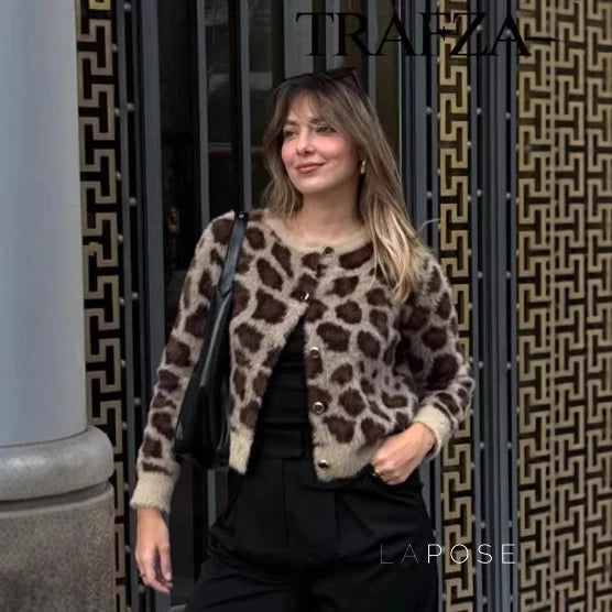 Maizie Faux Fur Leopard Cardigan
