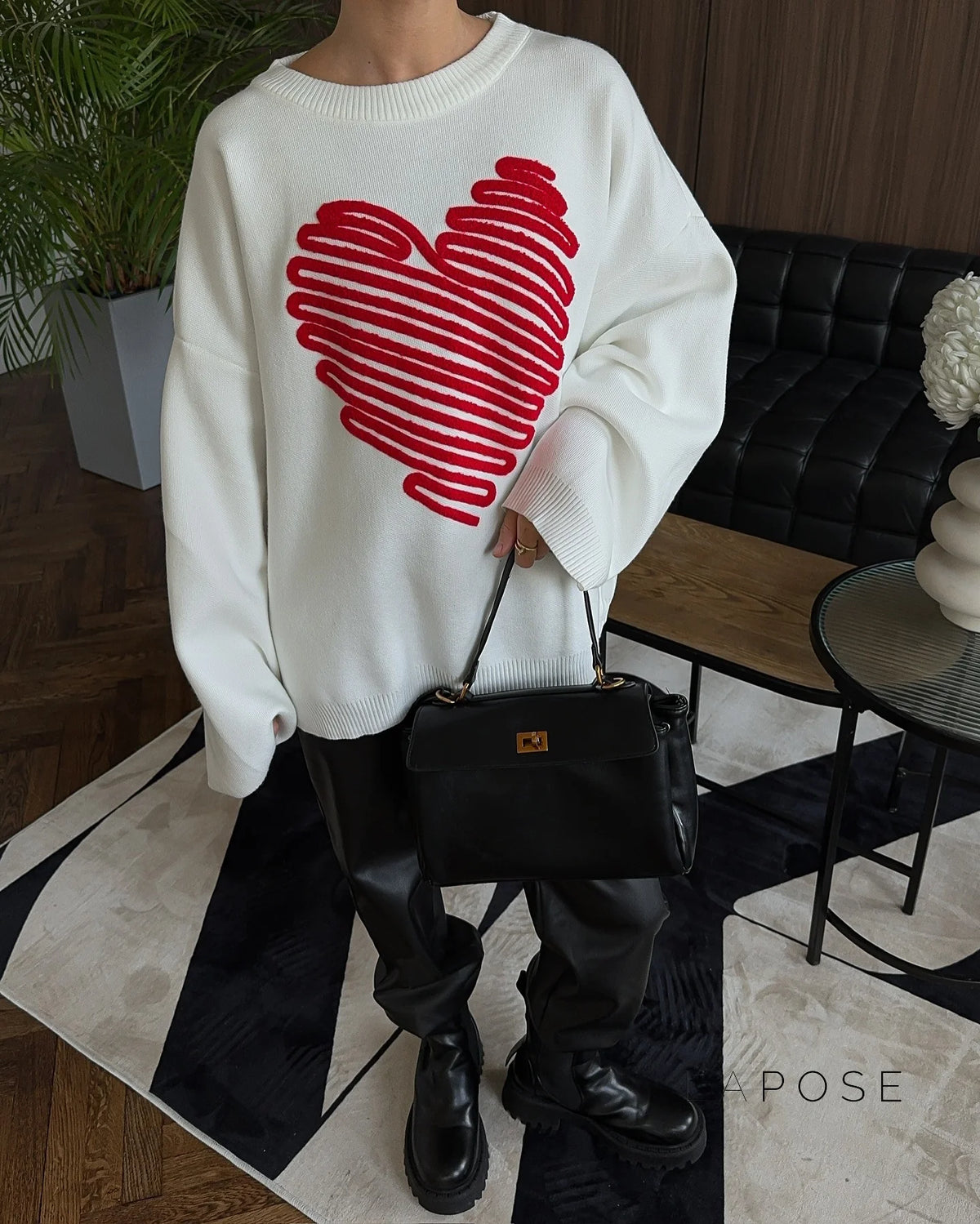 Makenzie Loose Heart Pullover Sweater