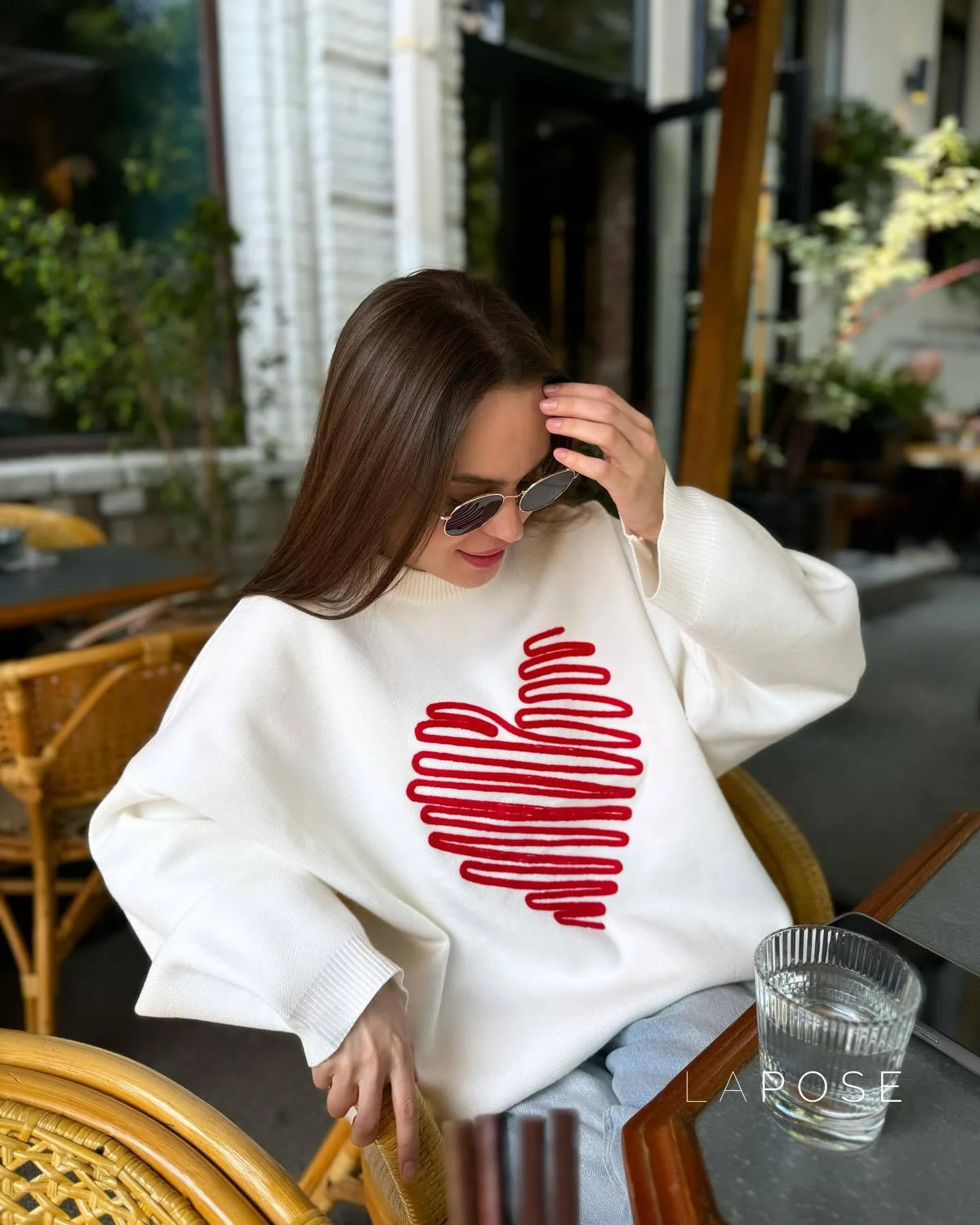 Makenzie Loose Heart Pullover Sweater