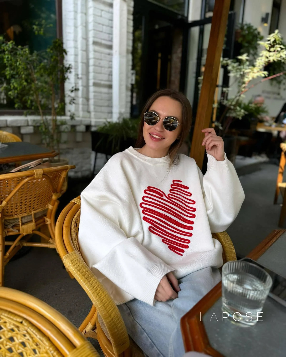 Makenzie Loose Heart Pullover Sweater
