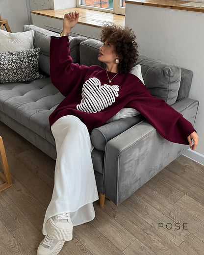 Makenzie Loose Heart Pullover Sweater