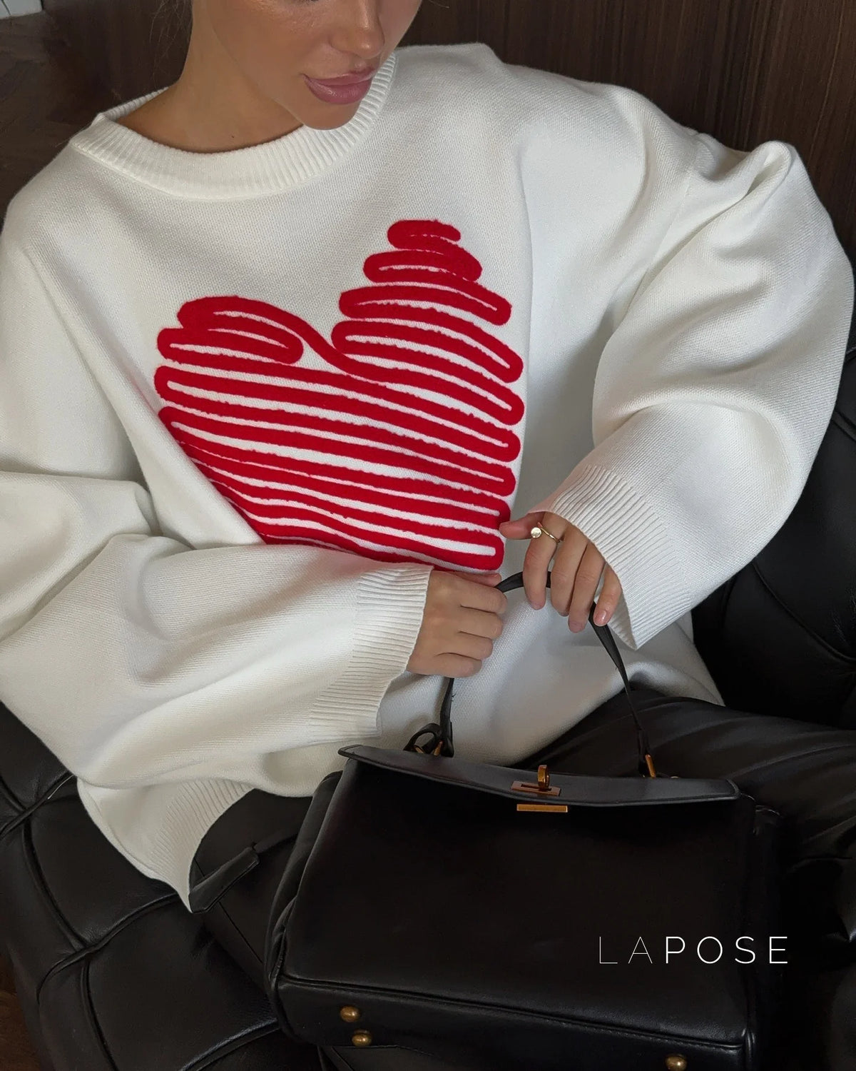 Makenzie Loose Heart Pullover Sweater