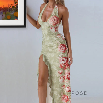 Marah Floral Halter Maxi Dress