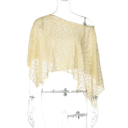Mariamawit Asymmetric Knit Poncho Top