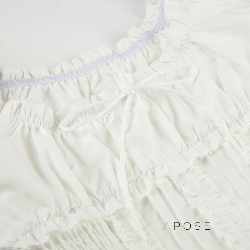 Marianna Puff Sleeve Smocked Crop Top
