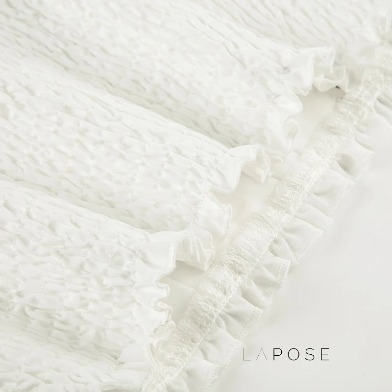 Marianna Puff Sleeve Smocked Crop Top