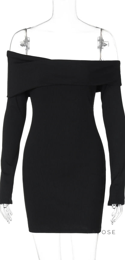 Marina One Shoulder Knit Mini Dress