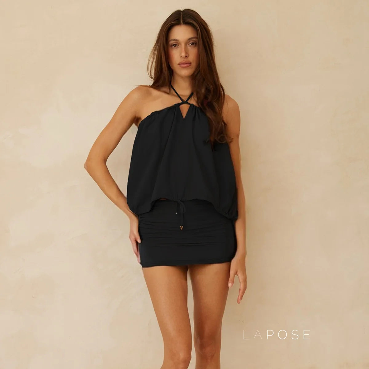 Masyn Halter Mini Skirt Set