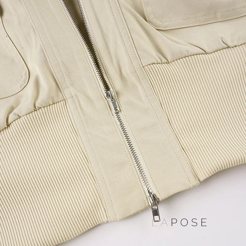 Miamor Ribbed Patchwork Utility Jacket