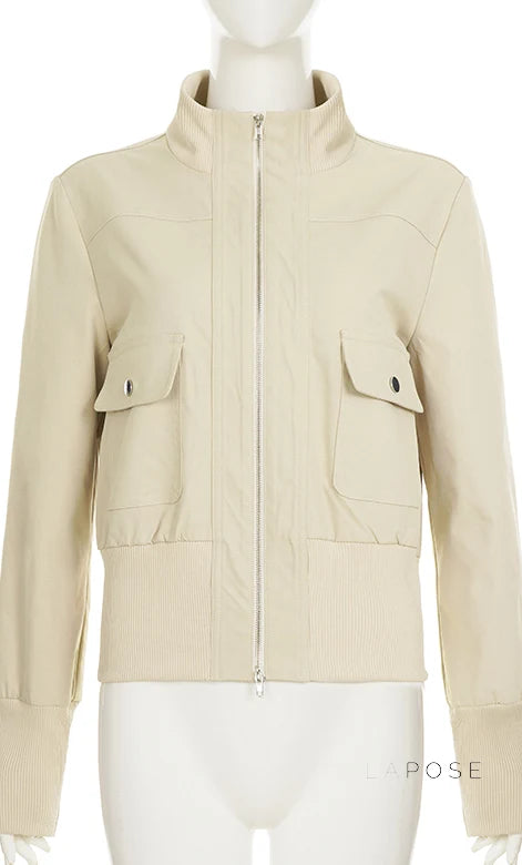 Miamor Ribbed Patchwork Utility Jacket