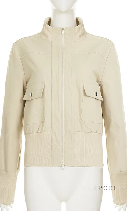 Miamor Ribbed Patchwork Utility Jacket