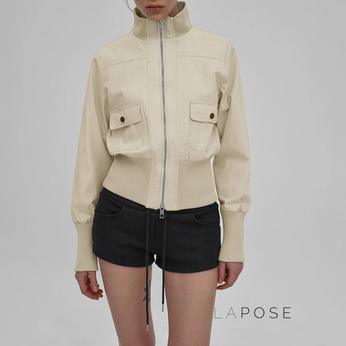 Miamor Ribbed Patchwork Utility Jacket