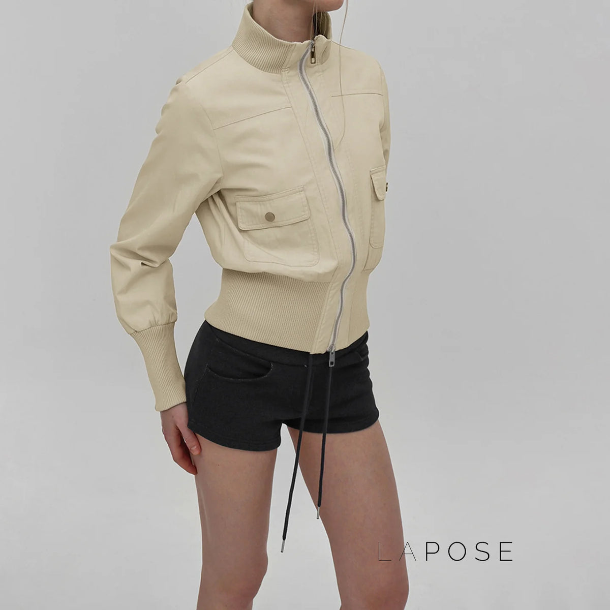 Miamor Ribbed Patchwork Utility Jacket