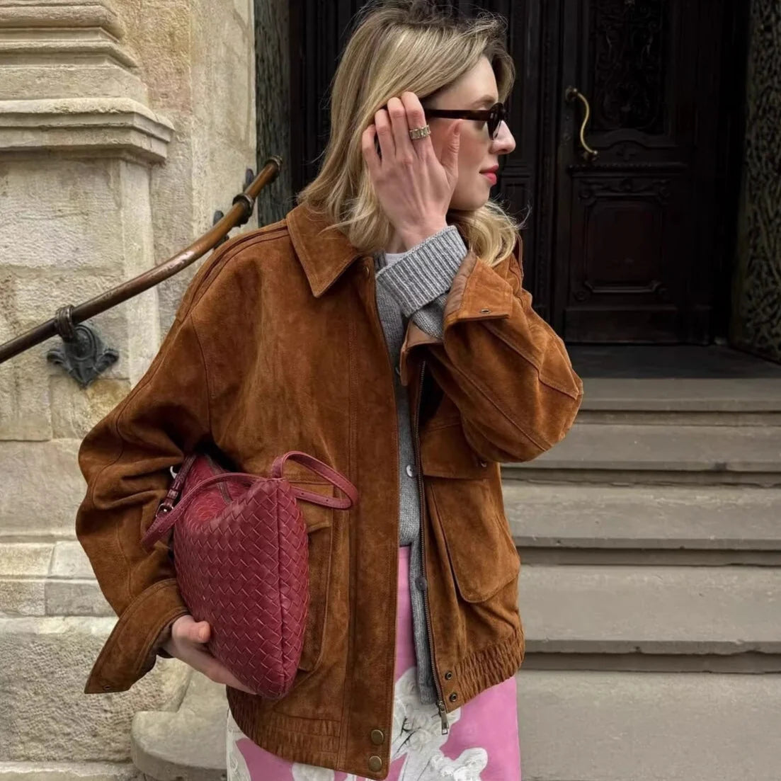 Miller Chic Wool Blend Bomber Jacket