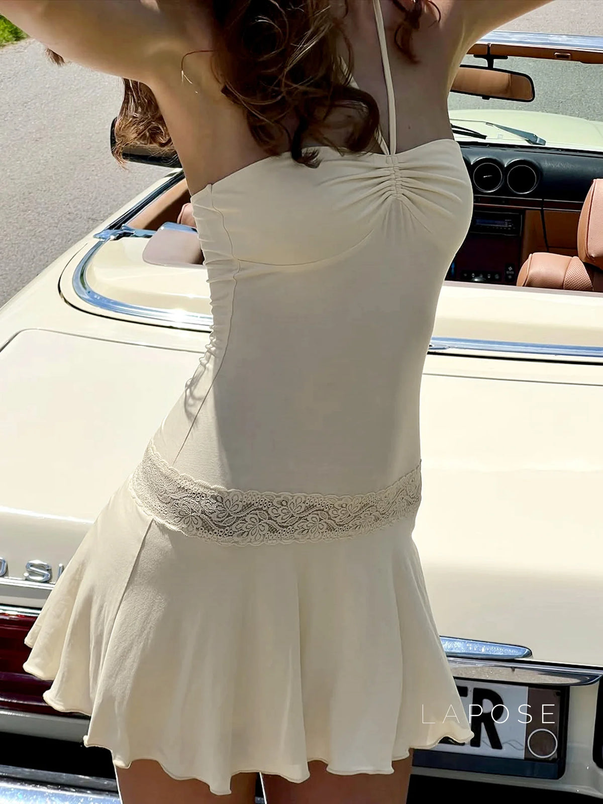 Mulan Lace Halter Mini Dress