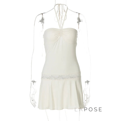 Mulan Lace Halter Mini Dress
