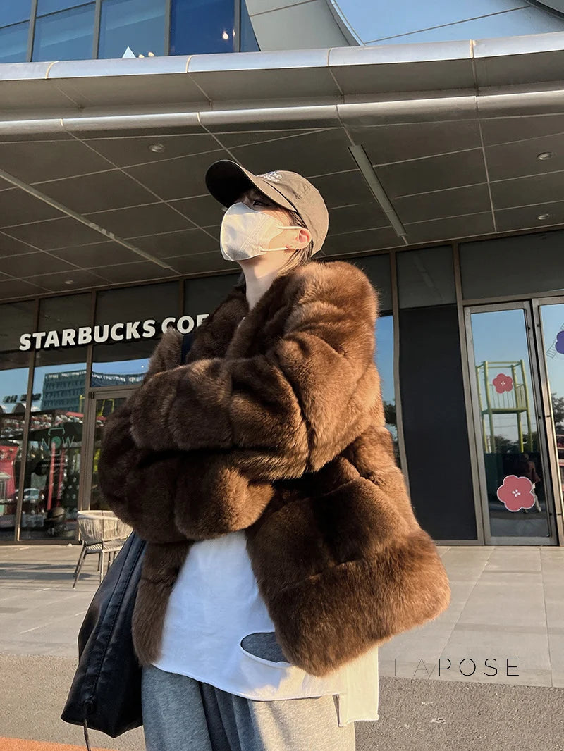 Mumtaz Elegant Faux Fur Jacket