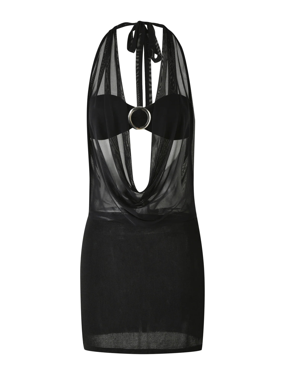 Nahomi Mesh Halter Mini Dress