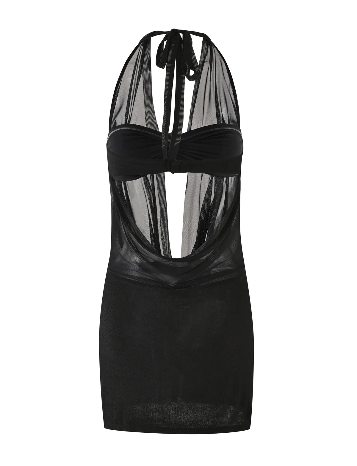 Nahomi Mesh Halter Mini Dress