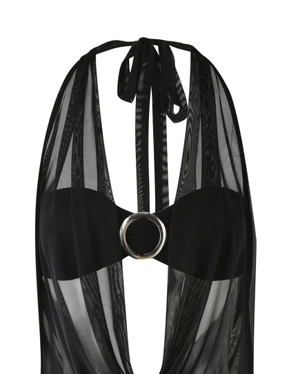 Nahomi Mesh Halter Mini Dress