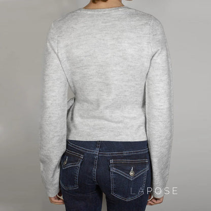 Nalayah V-Neck Tie Knit Top