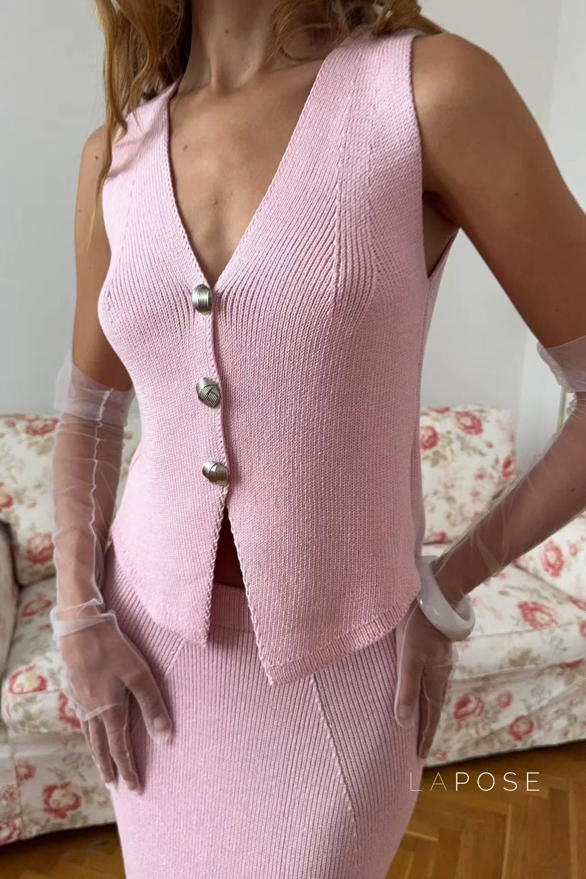 Naydelin Ribbed Knit Skirt Set