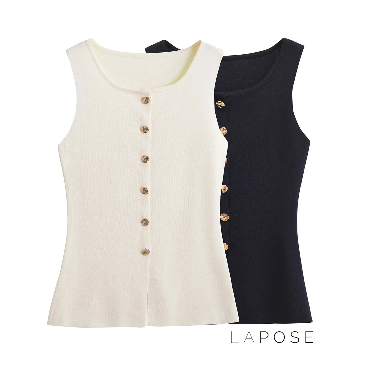 Neely Gold Button Knit Vest