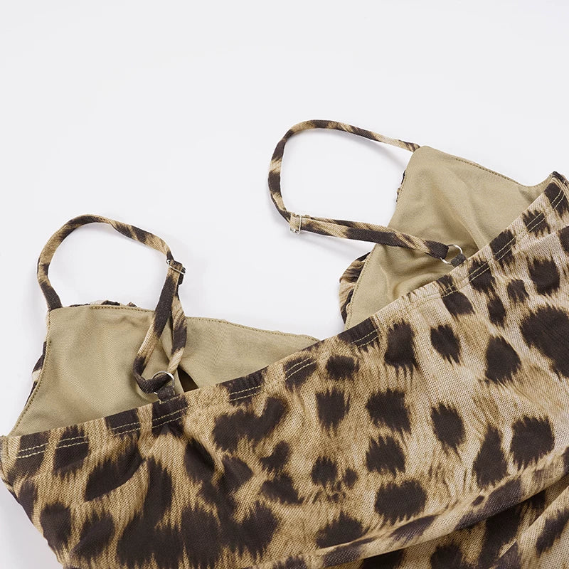 Nicole Leopard Print Ruched Mini Dress