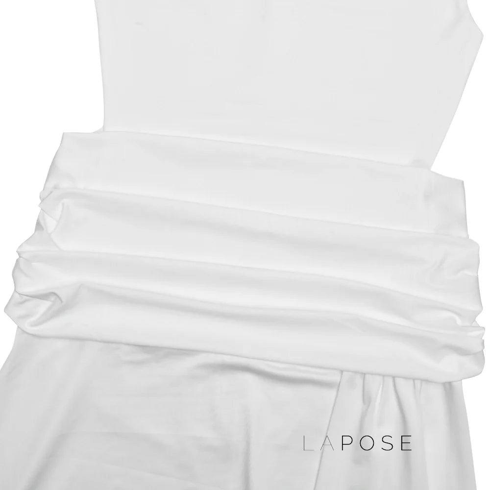 Nikole Mock Neck Ruched Maxi Dress