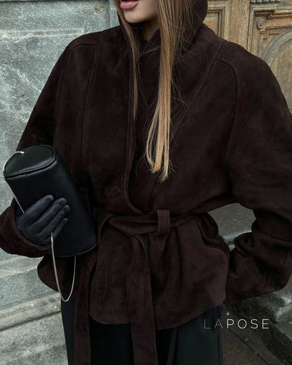 Novella Suede Belted Jacket
