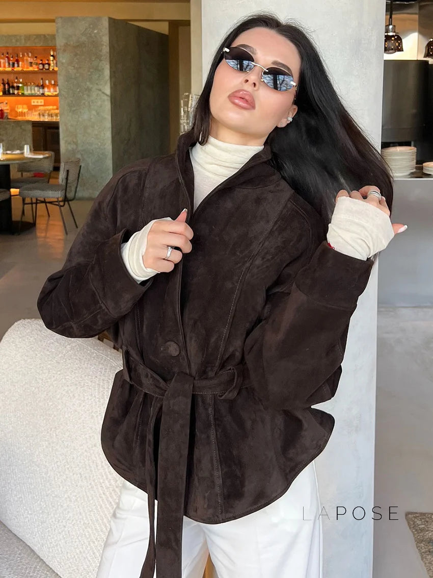 Novella Suede Belted Jacket