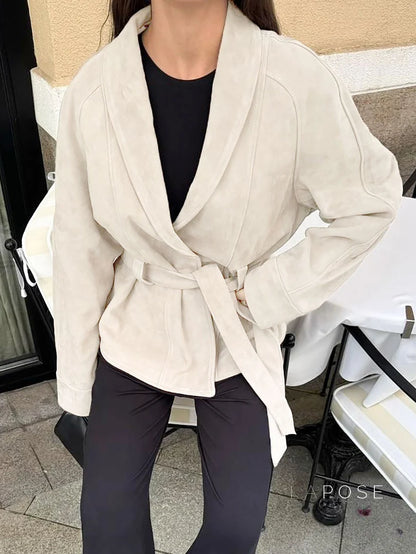 Novella Suede Belted Jacket