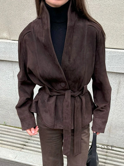 Novella Suede Belted Jacket