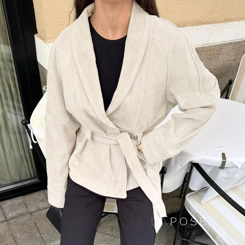 Novella Suede Belted Jacket