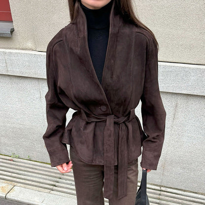 Novella Suede Belted Jacket