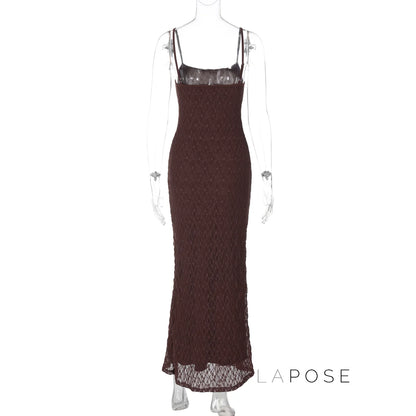 Philomena Lace Mesh Maxi Dress