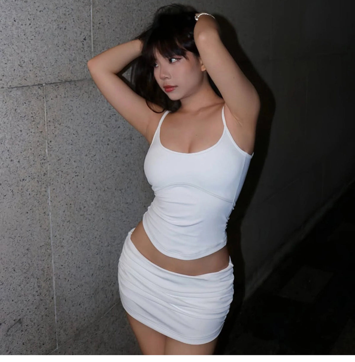 Pleated Mini Skirt Set