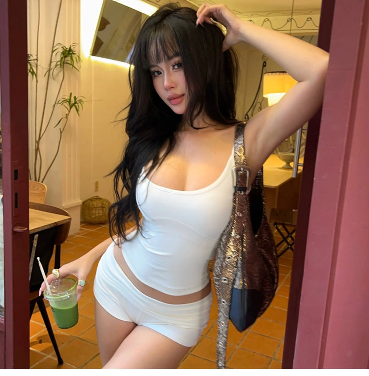 Pleated Mini Skirt Set