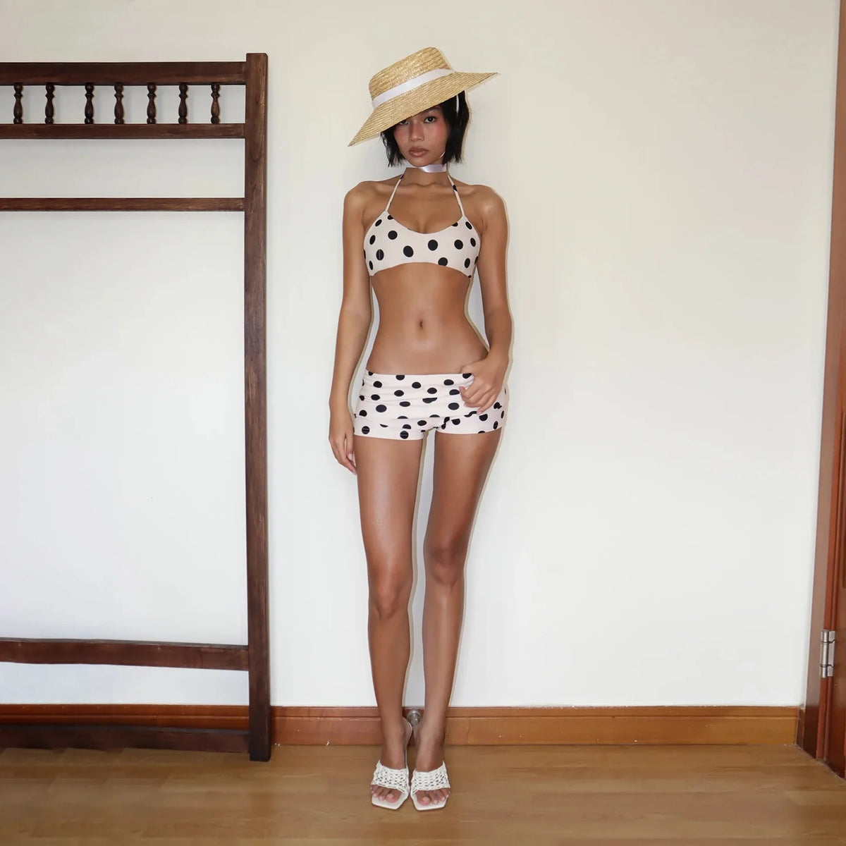 Polka Dot Halterneck Short Set