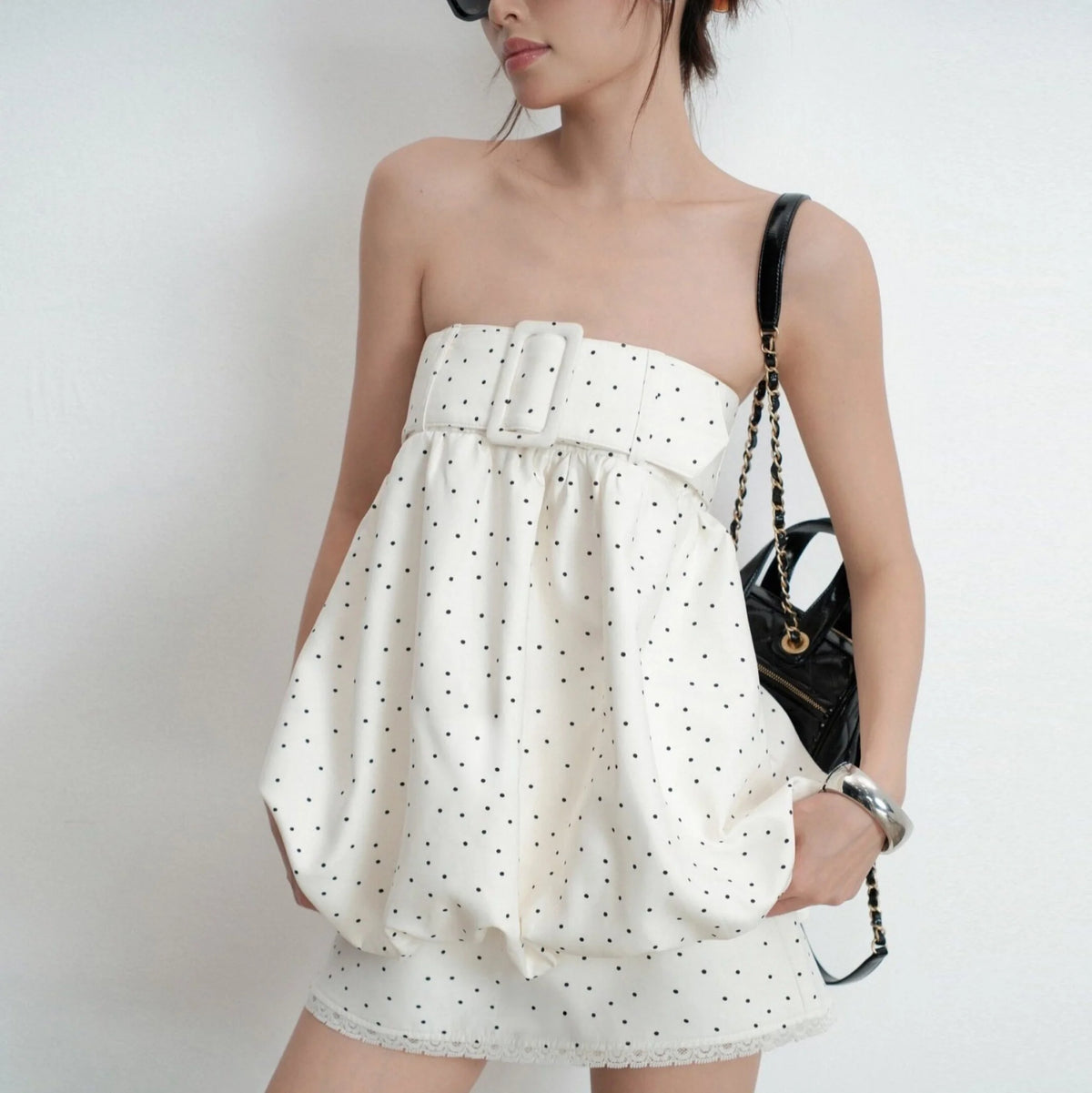 Polka Dot Lace Mini Dress
