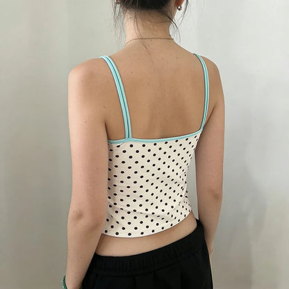 Polka Dot Lace-Up Camisole