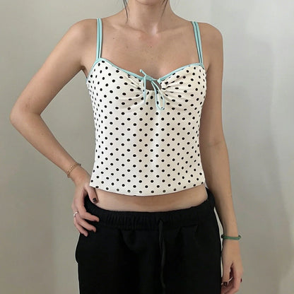 Polka Dot Lace-Up Camisole