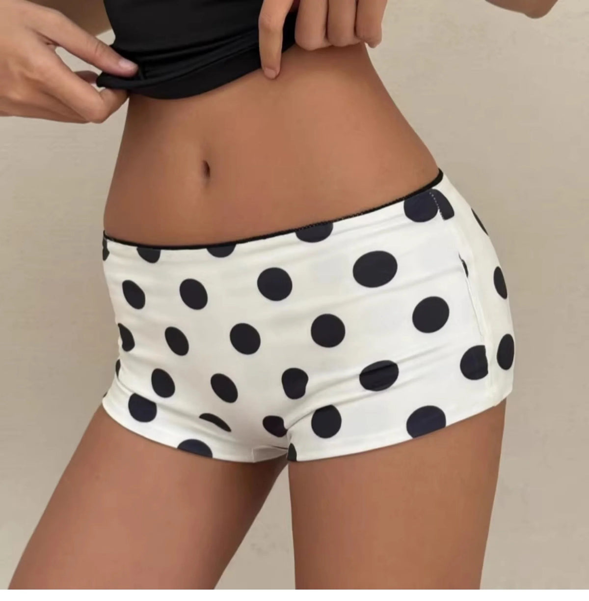 Polka Dot Mesh Two-Piece Short Set