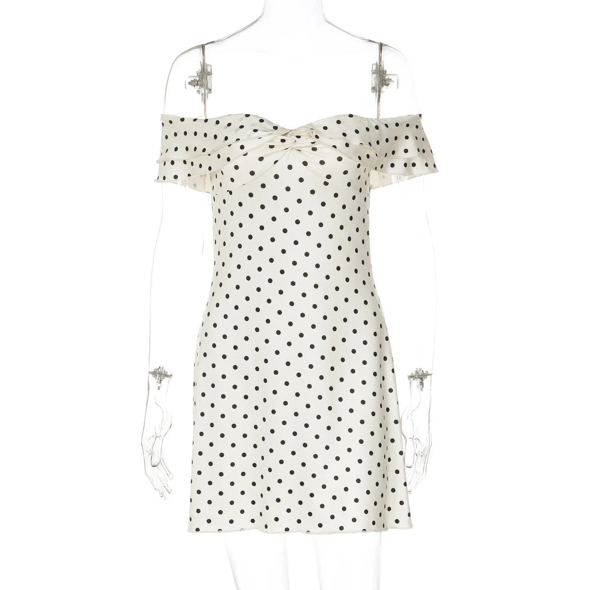 Polka Dot Off-Shoulder Mini Dress