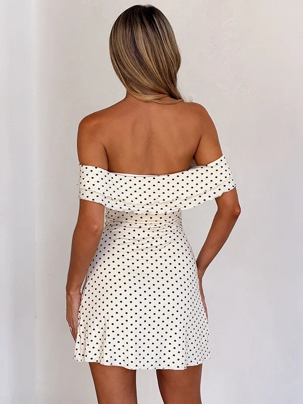 Polka Dot Off-Shoulder Mini Dress