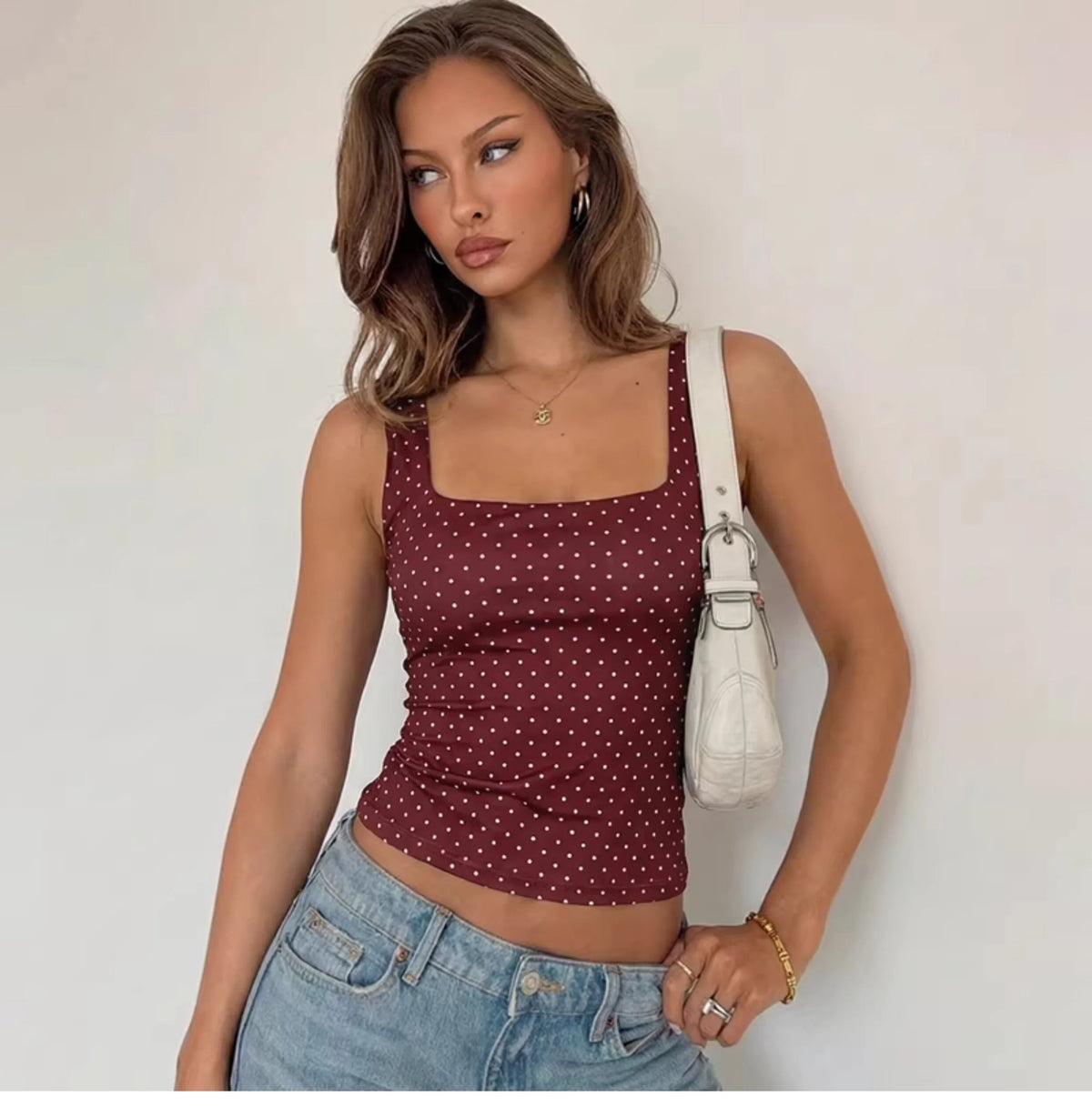 Polka Dot Square Neck Camisole